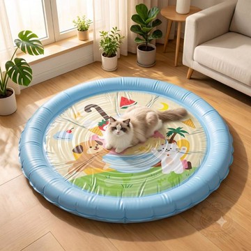 ✨熱賣商品✨夏季寵物充氣注水拍拍水墊貓咪狗狗清涼降溫圓形冰窩防水易清潔家