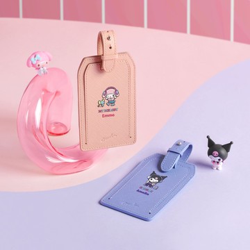 My Melody x Kuromi 限量版 客製化刻字 皮革行李牌 (4色)