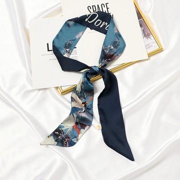 【唯家】小長條細窄絲巾女夏季夏天脖子裝飾飄帶薄款防曬圍巾腰帶韓國領巾