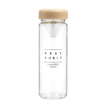 Pray For It Tritan 搖搖杯 改質PCT、PP塑膠材質 耐熱70℃  透明色 + 淺卡其色  500ml  1個