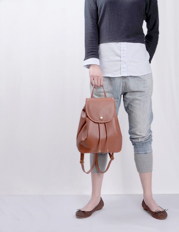 製作天60天保證不脫皮-一年保固-台灣製作-純素皮革－經典後背包_