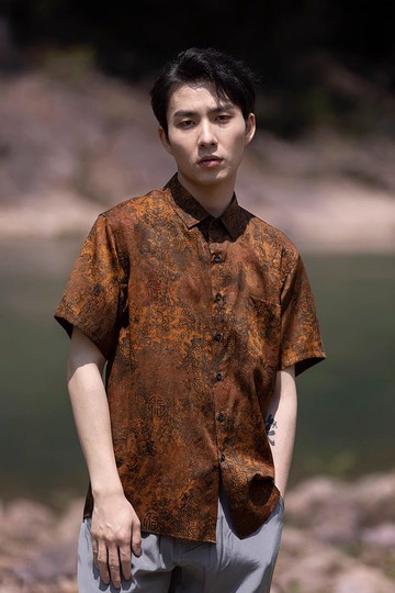 新中式極簡 香云紗真絲襯衫