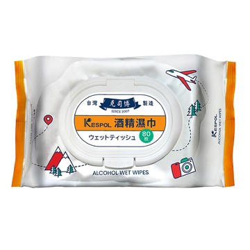 酒精抗菌 【KESPOL克司博】酒精濕巾80抽X8包