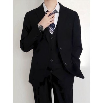 西裝商務正裝大學生高級感男生成人禮面試英倫風休閑痞帥西服套裝