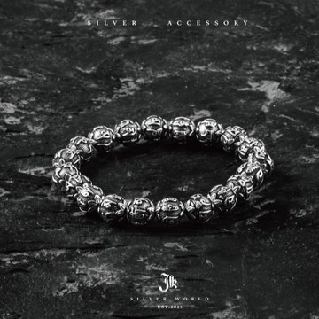 【JK銀飾】真言硫化手串、10mm／925純銀【項鍊、man】