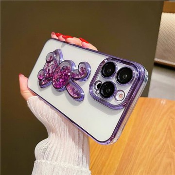 適用于蘋果13手機殼女iPhone12Promax鏡頭全包防摔11promax創意流沙兔子