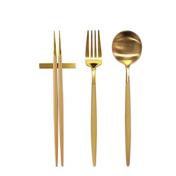 葡萄牙Cutipol GOA系列焦糖金中餐三件組(叉匙筷)