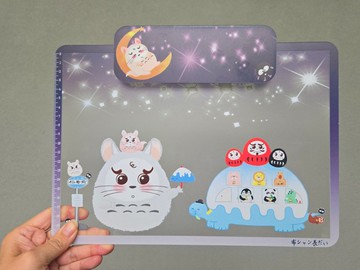 トトロ龍貓福神 A4文件平板夾 刻度尺寫字板