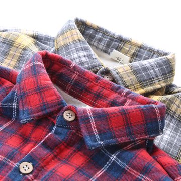 兒童磨毛加絨襯衫一體絨保暖男童襯衣寶寶上衣打底格子衫秋冬新款