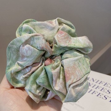 髮圈~大腸髮圈 緞面暈染大腸圈 髮圈 高級感丸子頭髮飾 扎頭髮繩 氣質新中式頭繩 女 髮繩 頭繩 髮飾