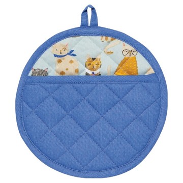 danica STUDIO Jubilee 圓形隔熱墊 復古貓  藍色  1個