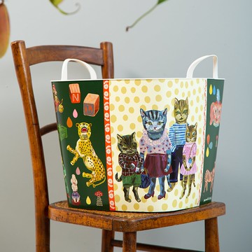 日本 Stacksto X Nathalie Lete 聯名收納籃 (貓咪)