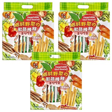 AJI OKASHI 味覺百撰 鄉村野菜之多蔬棒餅  160g  3袋