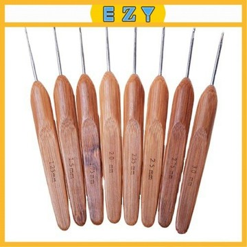 [EZY]48出貨 毛線團 手作DIY 工具 編織工具 木柄鈎針 DIY手工竹柄鈎針 鈎包鈎坐墊鈎帽子不銹鋼頭