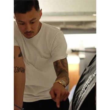 300g美式重磅純棉T恤男士復古口袋短袖男裝圓領小領口純白色打底