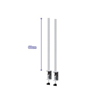 【Y HOUSE】桌上立面收納架(2入/組)-白色夾具+烤漆白60cm鐵管