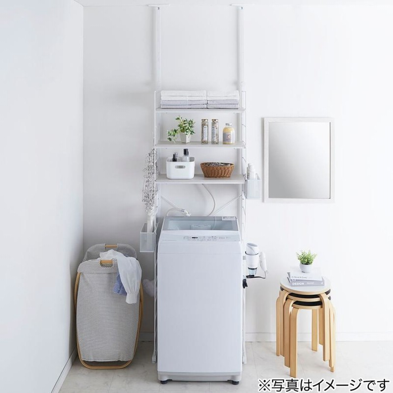 突っ張り壁面収納Nポルダ(幅60cm ホワイトウォッシュ) ニトリ