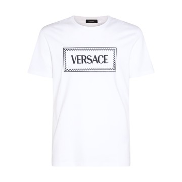Versace - White And Black Cotton T-shirt