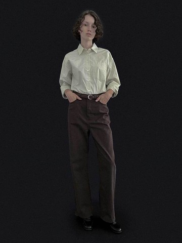 [SALT Label] COTTON STRAIGHT PANTS_ BROWN