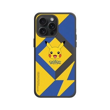 iPhone 15 Pro Max SolidX 黑 - 寶可夢 Pokemon - 幾何閃電-皮卡丘