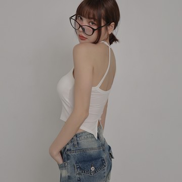 美背後岔Bra背心-白【KT224266】
