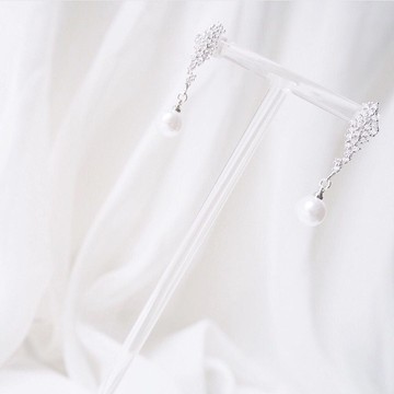 新娘耳環 新娘耳夾 生日禮物 優雅 耳環 耳夾 客製化 定制