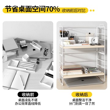 桌面書架簡易書桌多層整理收納架鐵藝家用辦公桌小架子桌上置物架