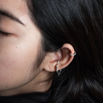 沉積 Sedimentary I 【壑】耳扣 ( 小 ) - 純銀