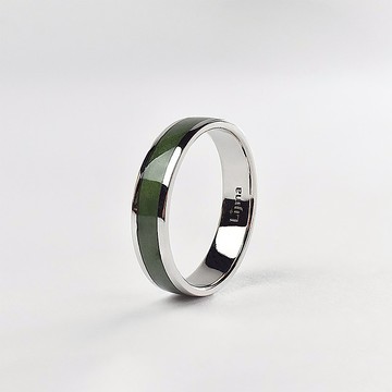 琺瑯銀戒 -橄欖綠 OLIVE GREEN