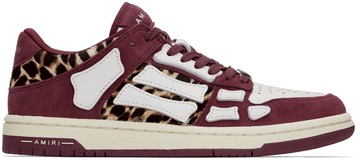 AMIRI 酒红色 & 米色 Leopard Skel-Top Low 运动鞋