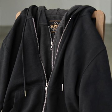 純棉針織外套男美式復古運動衫水洗做舊帽衫潮保暖加絨連帽衛衣男