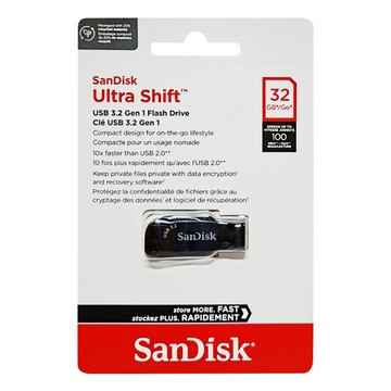 SanDisk 晟碟 公司貨 Ultra Shift隨身碟 SDCZ410-032G-G46  32GB  1個