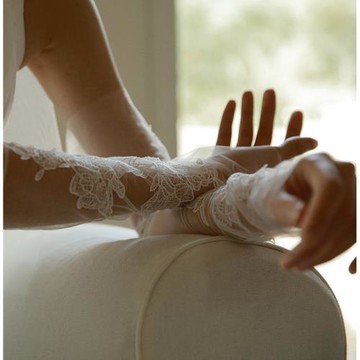 Yesdress新娘結婚婚紗ins優雅長款蕾絲婚紗禮服手套