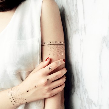 英國PAPERSELF 漢娜蜘蛛 Spider Web Henna 紋身貼紙