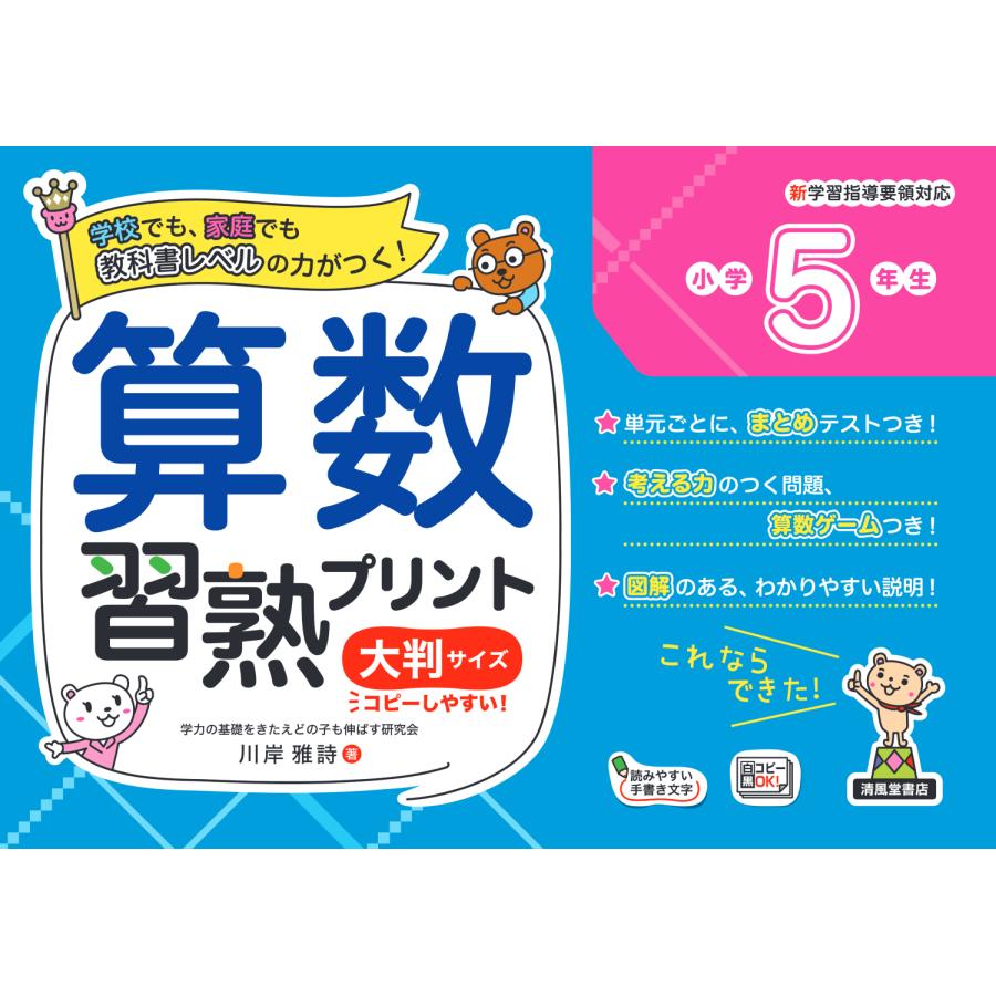 算数習熟プリント 学校でも,家庭でも教科書レベルの力がつく 小学5年生 大判サイズ