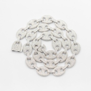 Wbj 10mmguccilink 滿鑲嵌項鍊