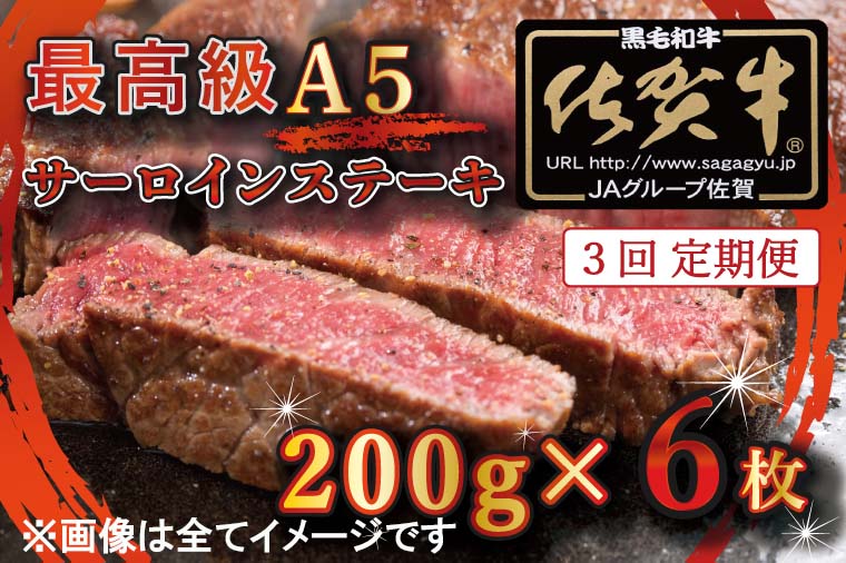 BG341_最高級A5佐賀牛ブランド　サーロインステーキ（200ｇ×6）　コロナ支援　肉　牛肉／みやき町