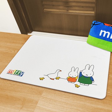 【MBM】米菲兔愛鴨鴨_L號超厚切水洗式珪藻土地墊 建材做的地墊