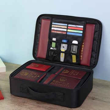 日本進口MUJIE證件大收納包盒家用家庭多功能箱證書戶口本整理袋