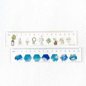 Mstandforc 透明間尺 雲上風景 北歐植物 水彩插畫