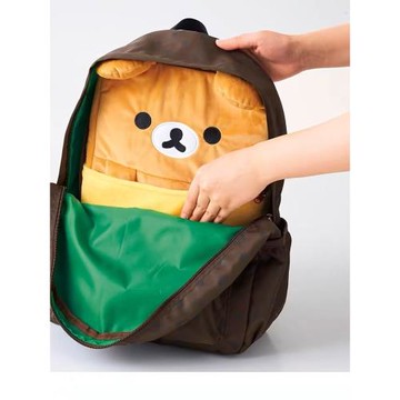 日本表面平平無奇內藏可愛輕松熊松弛熊雙肩背包書包學生