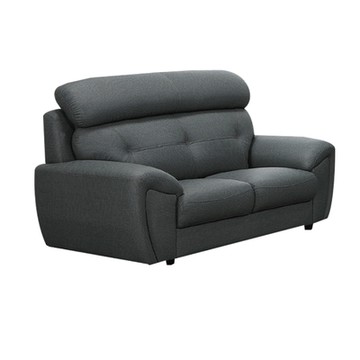 文創集 羅芙亞麻灰貓抓皮革獨立筒二人座沙發椅-160x101x103cm免組