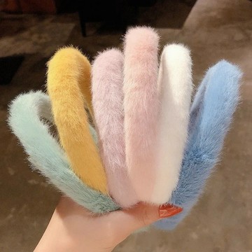 現貨《女生髮飾B9J】秋系毛絨 韓版仿兔毛髮箍 ♥ 毛毛髮箍 毛絨頭箍 ♥ 女生髮箍 髮箍 髮飾 造型髮箍 純色髮箍