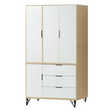 文創集 普伊斯4尺四門三抽鐵腳衣櫃-122x55x200cm免組