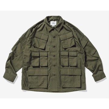 【逢甲 FUZZY】WTAPS MODULAR LS 長袖 襯衫 多口袋 工裝 軍裝 黑 綠 202BRDT-SHM02