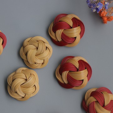 小寬竹工新品花好月圓胸針竹編手作禮物創意匠心中國風百搭配飾