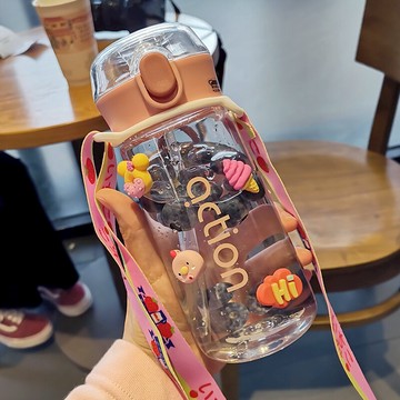 夏季水杯女生可愛帶吸管大人便攜式大容量高顏值兒童茶杯子塑料