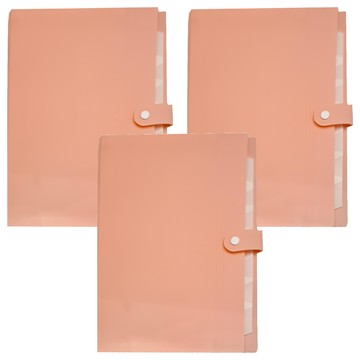 雙德 8層輕便風琴夾 紅色系 A4文件收納 辦公室文件整理  3入