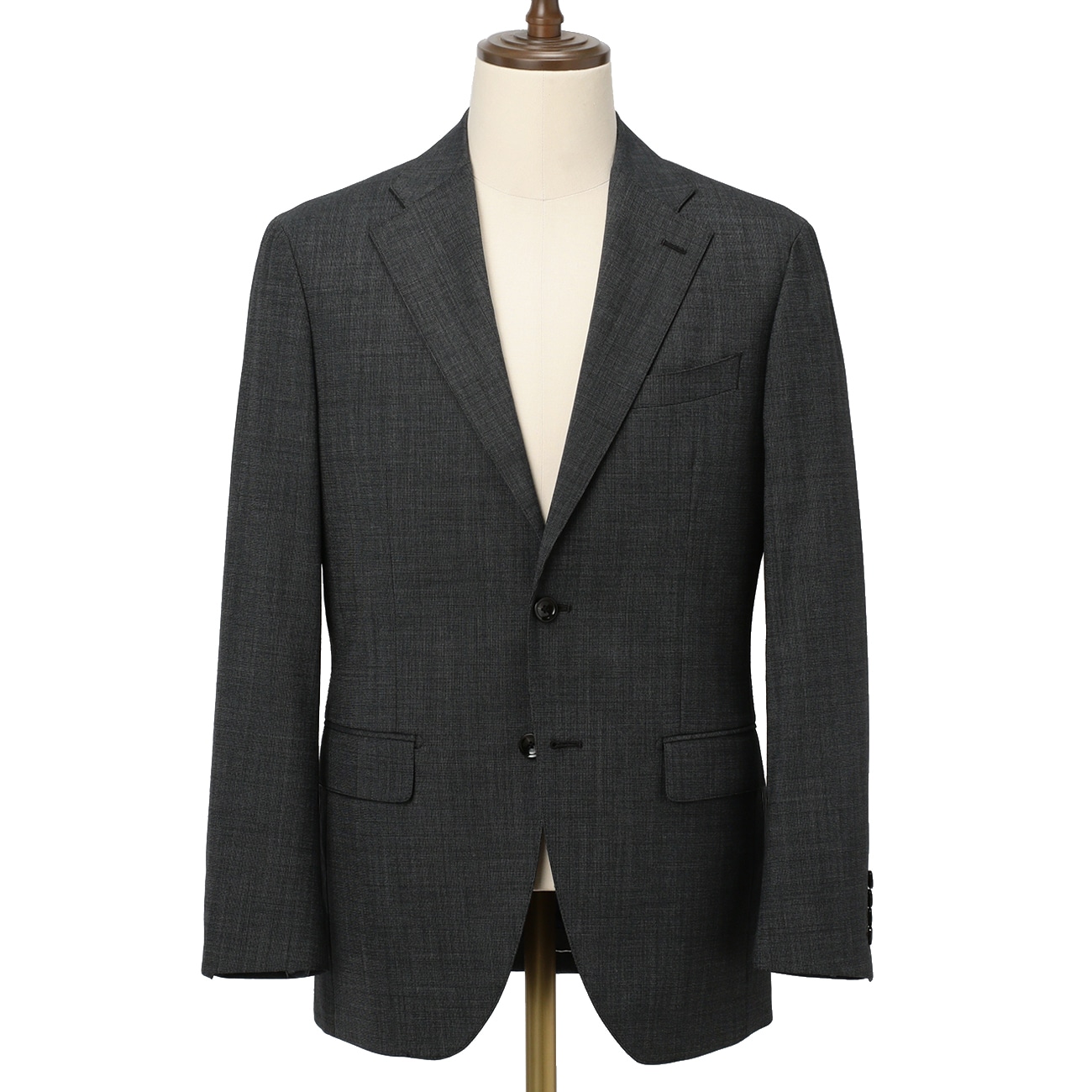 チャコールグレー織柄無地 洗えるストレッチ タスマニアブレンド 2ボタンジャケット Les Mues セットアップ着用可 通販 Lineポイント最大 0 Get Lineショッピング