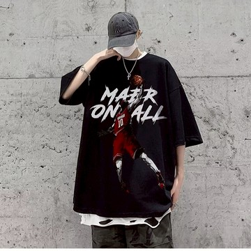 夏季10號印花短T 印花t 日系 短袖T恤 男生 寬鬆 嘻哈 大尺碼 情侶 五分袖 短袖男 男t（CN017）【壹號站】